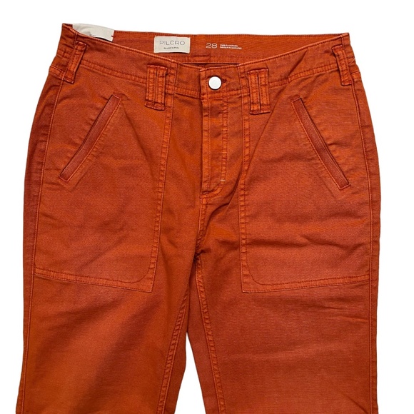 NWT Anthropologie Pilcro The Yaya Crop Flare Pants Orange 28 - Picture 9 of 16